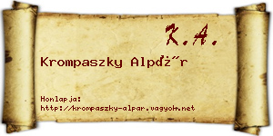 Krompaszky Alpár névjegykártya